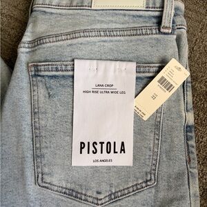Pistola Lana Crop High-Rise Jeans in Light Blue